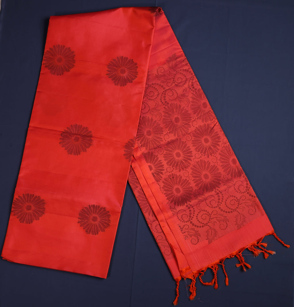 Pure Kancheepuram Handloom Soft Silk Saree – Borderless